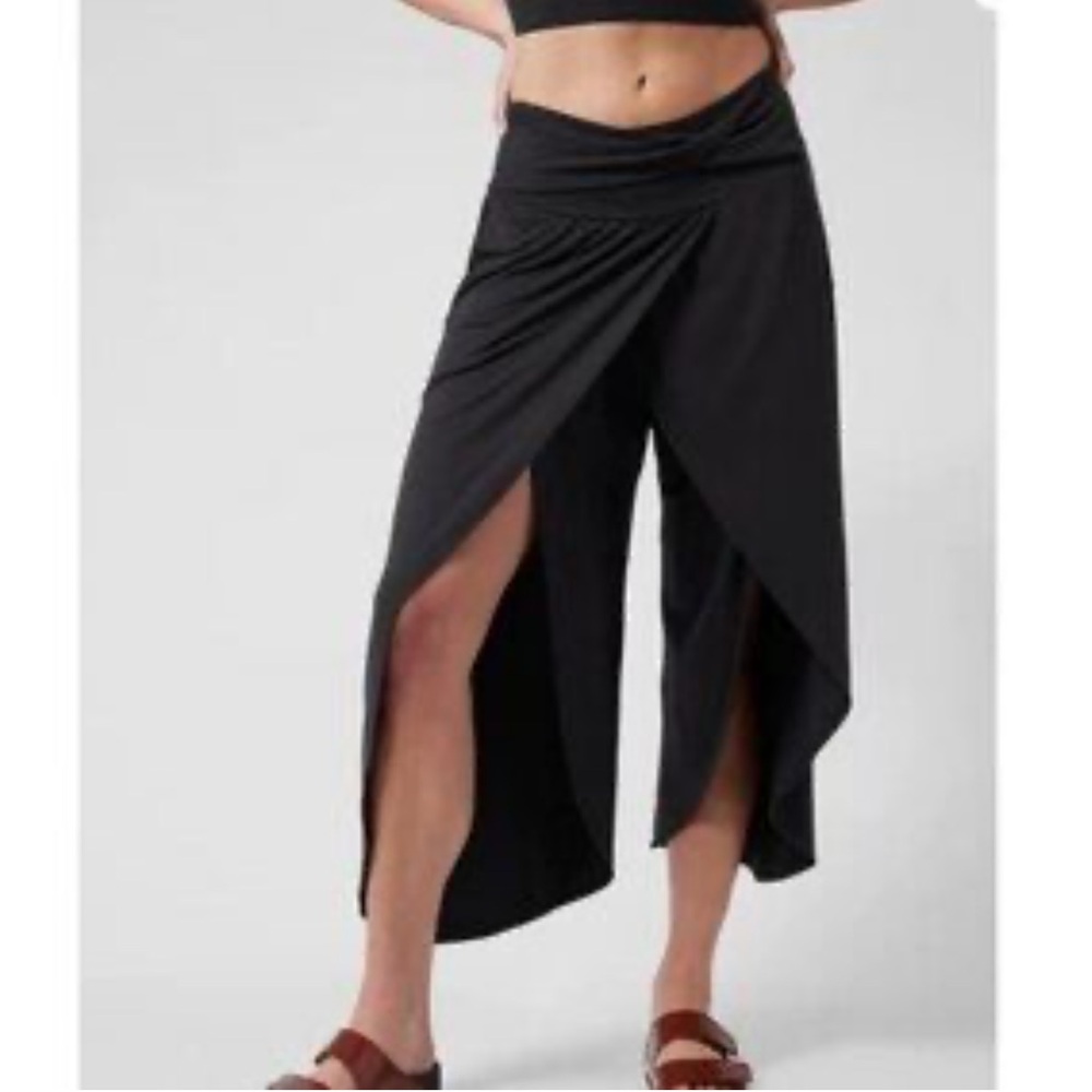ATHLETA WOMEN'S BLACK SOFT LOUNGE ELASTIC WAIST YOGA RELEASE PANT